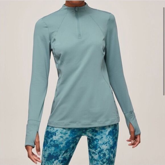 Athleta Whistler Half Zip Top Green - Picture 2 of 11